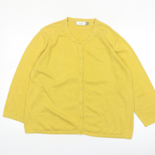 Adini Women’s Yellow Cotton Cardigan M/L Lightweight Knit