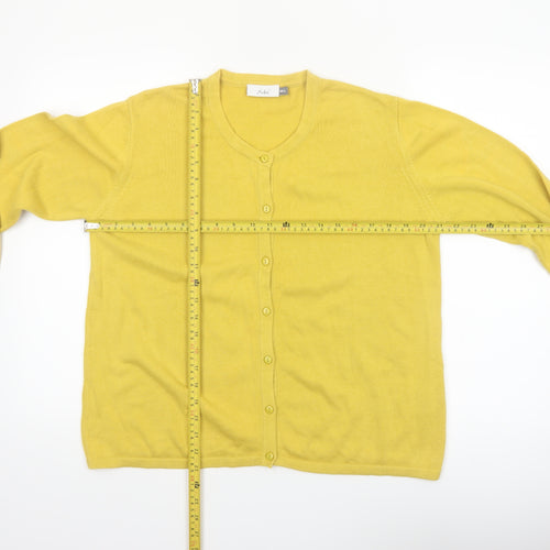 Adini Women’s Yellow Cotton Cardigan M/L Lightweight Knit
