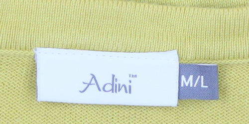 Adini Women’s Yellow Cotton Cardigan M/L Lightweight Knit