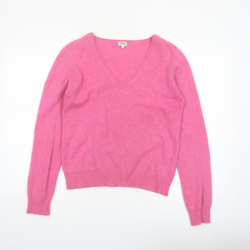 Etam Women’s Pink 100% Cashmere V-Neck Jumper L