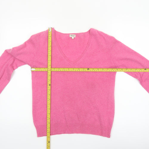 Etam Women’s Pink 100% Cashmere V-Neck Jumper L