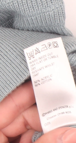 Marks and Spencer Mens Blue V-Neck Pullover Jumper Size L