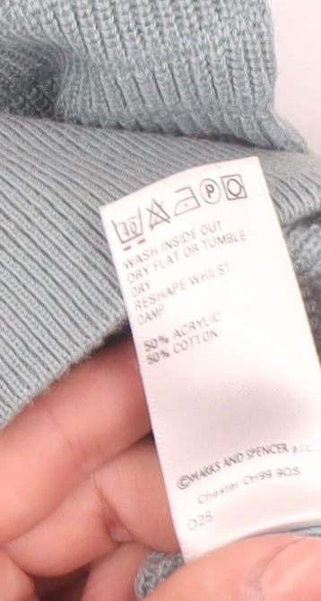 Marks and Spencer Mens Blue V-Neck Pullover Jumper Size L