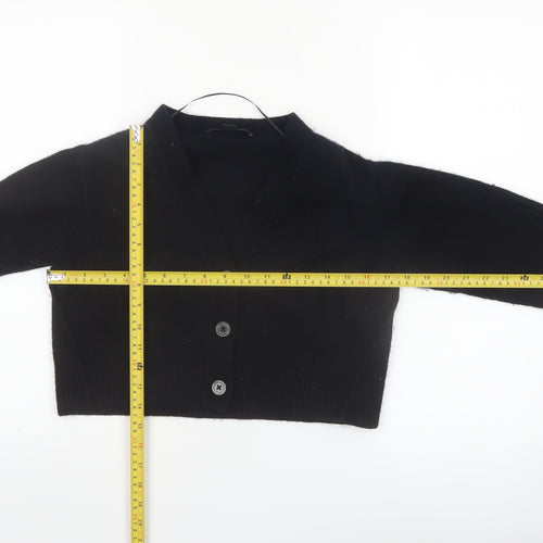 AllSaints Women's Black Wool Cashmere V-Neck Cardigan Size L