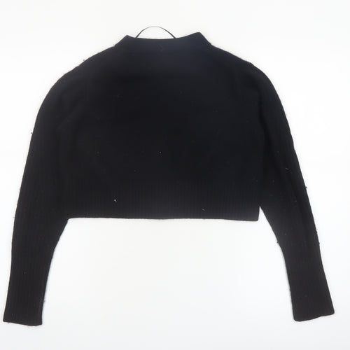 AllSaints Women's Black Wool Cashmere V-Neck Cardigan Size L