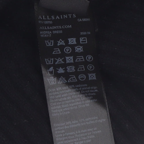 AllSaints Women's Black Wool Cashmere V-Neck Cardigan Size L