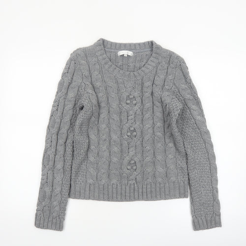 Rocha John Rocha Women’s Grey Cable Knit Jumper Size 10