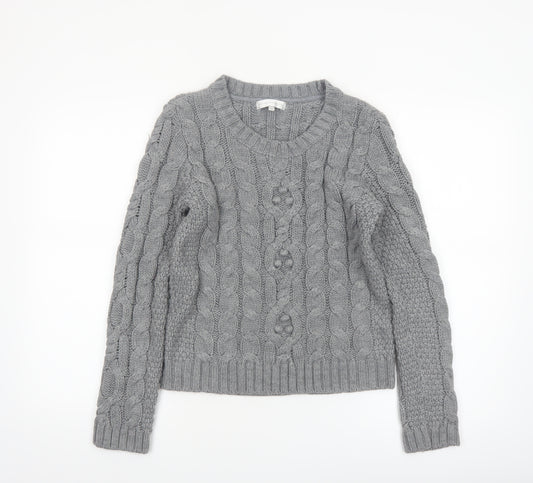 Rocha John Rocha Women’s Grey Cable Knit Jumper Size 10
