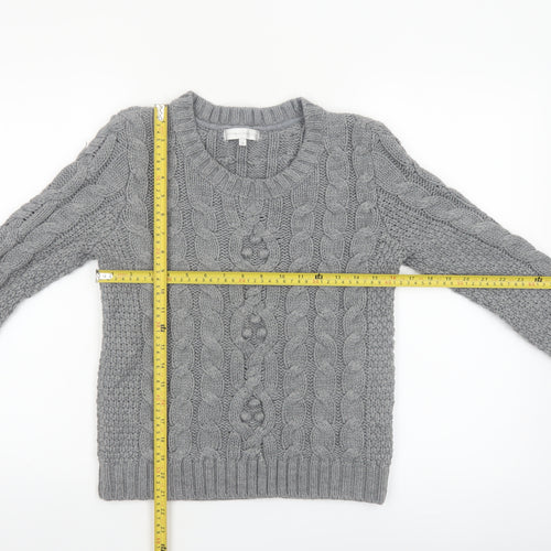Rocha John Rocha Women’s Grey Cable Knit Jumper Size 10