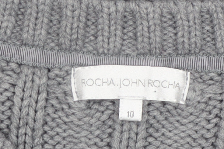 Rocha John Rocha Women’s Grey Cable Knit Jumper Size 10