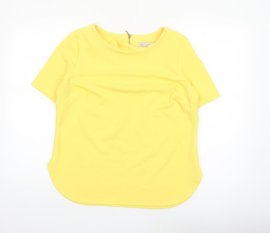 Marks and Spencer Women’s Yellow Short Sleeve Zip Back Blouse Size 14