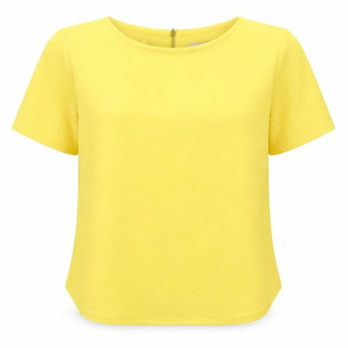 Marks and Spencer Women’s Yellow Short Sleeve Zip Back Blouse Size 14