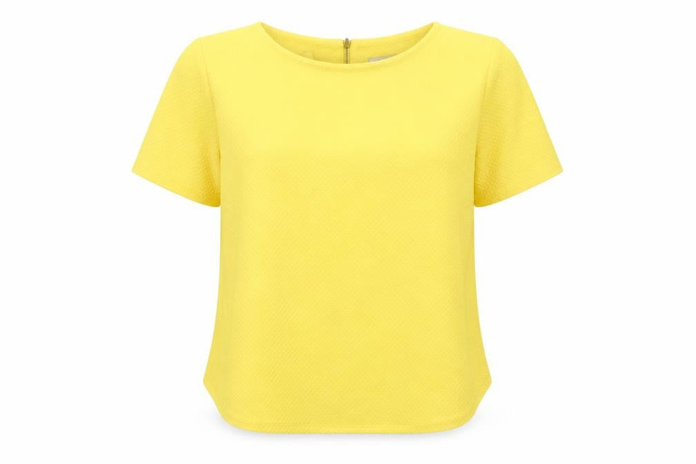 Marks and Spencer Women’s Yellow Short Sleeve Zip Back Blouse Size 14