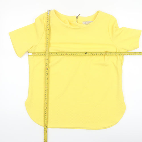 Marks and Spencer Women’s Yellow Short Sleeve Zip Back Blouse Size 14