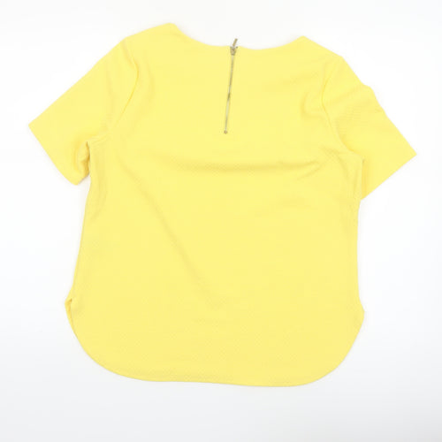 Marks and Spencer Women’s Yellow Short Sleeve Zip Back Blouse Size 14