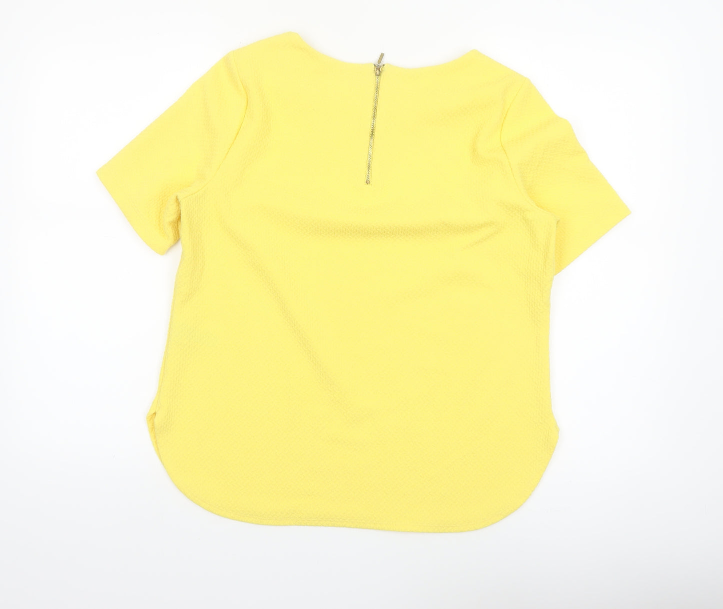 Marks and Spencer Women’s Yellow Short Sleeve Zip Back Blouse Size 14