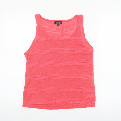 Topshop Women’s Pink Knit Sleeveless Tank Top Size 10