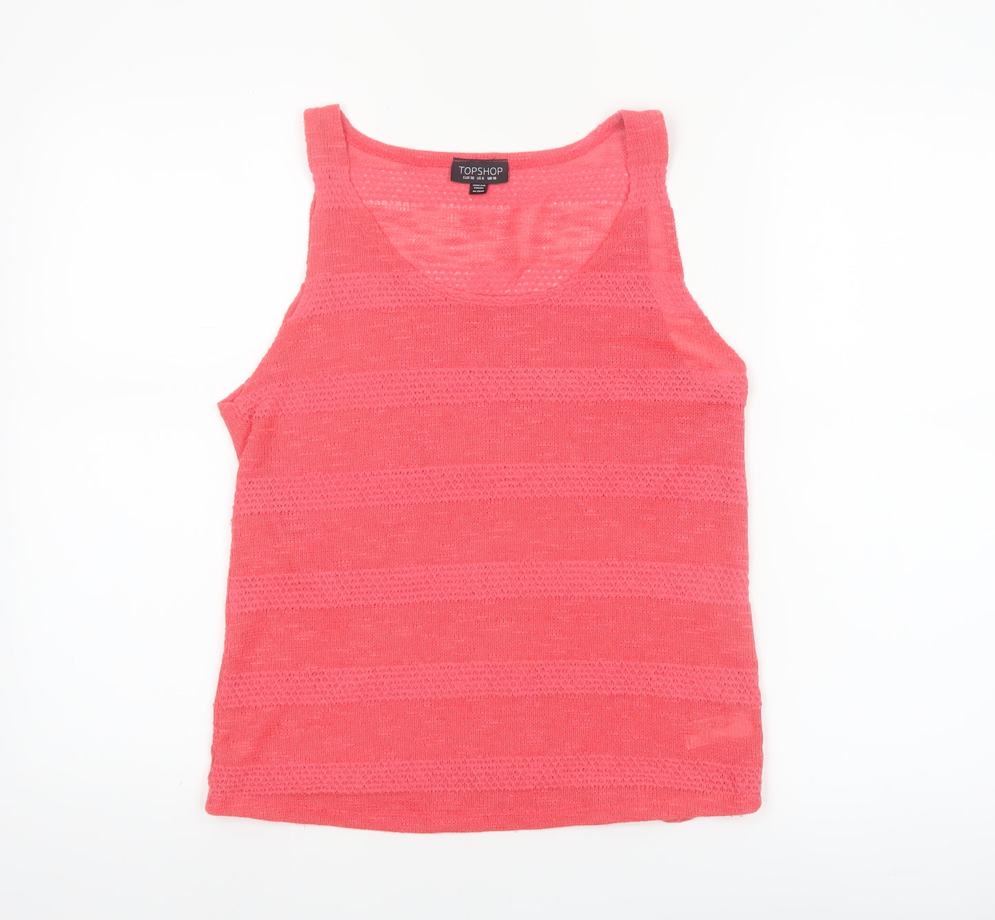 Topshop Women’s Pink Knit Sleeveless Tank Top Size 10