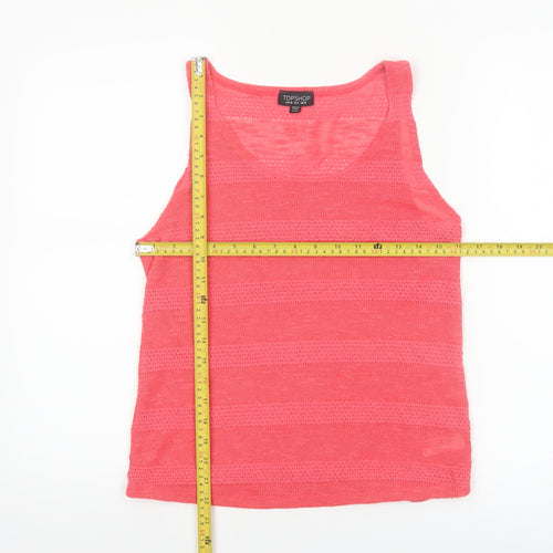 Topshop Women’s Pink Knit Sleeveless Tank Top Size 10