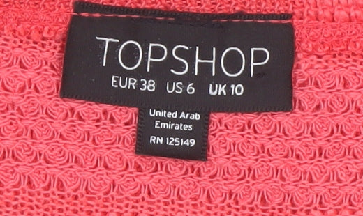 Topshop Women’s Pink Knit Sleeveless Tank Top Size 10