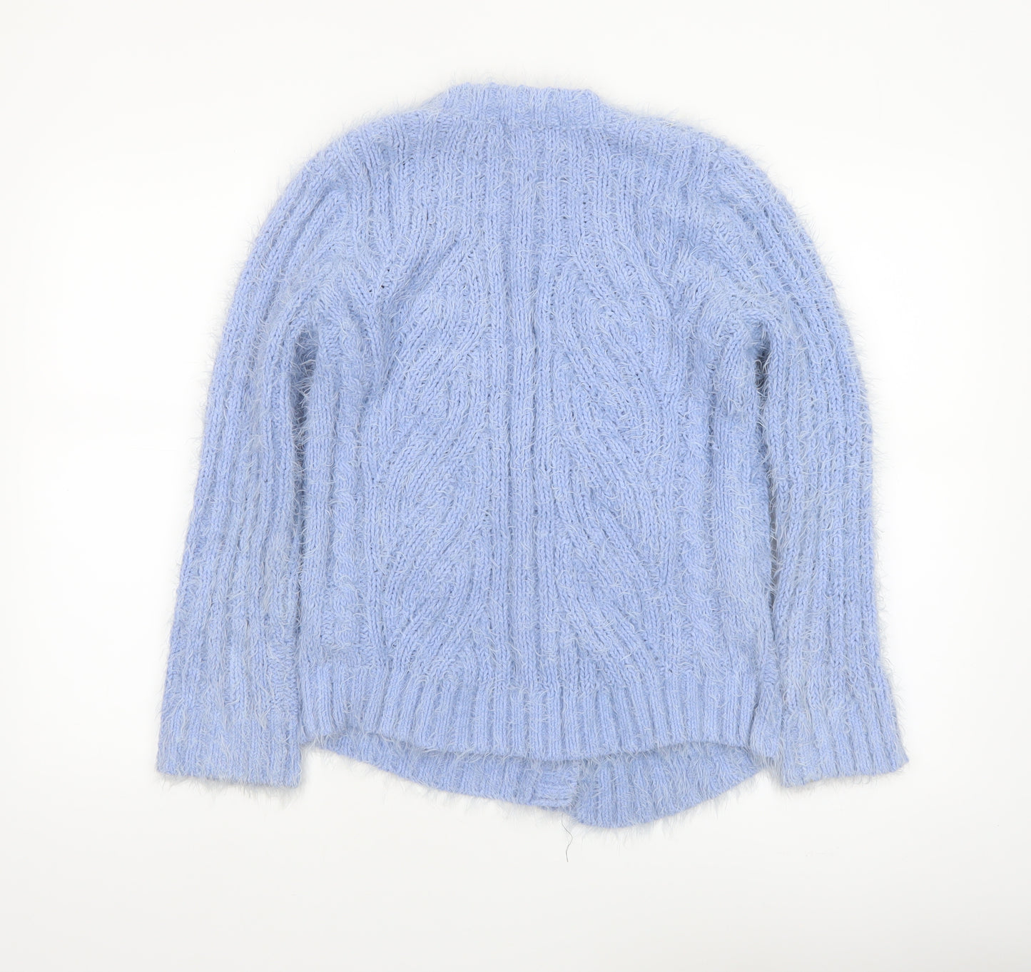 Marks and Spencer Women Blue S Chunky-Knit Button Cardigan