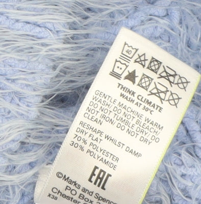 Marks and Spencer Women Blue S Chunky-Knit Button Cardigan