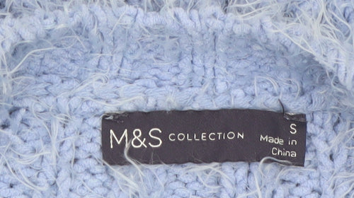 Marks and Spencer Women Blue S Chunky-Knit Button Cardigan