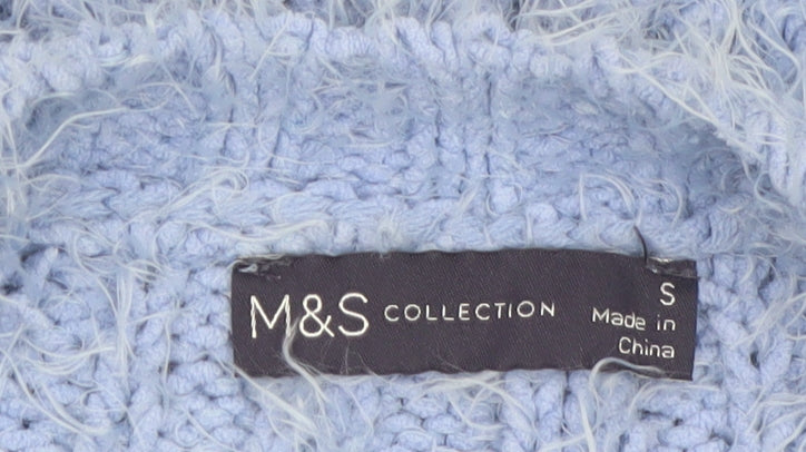 Marks and Spencer Women Blue S Chunky-Knit Button Cardigan