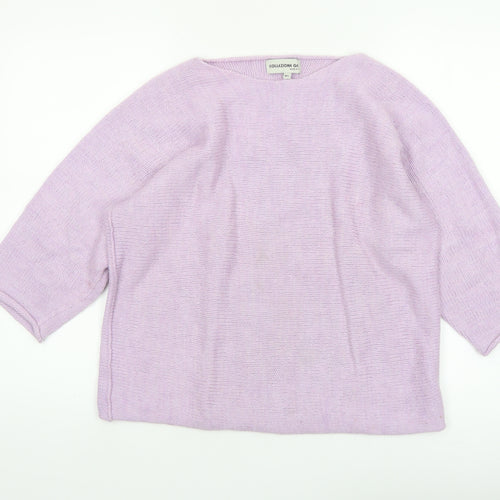 Collezione GA Women’s Purple Knit Boat Neck Pullover Jumper M/L