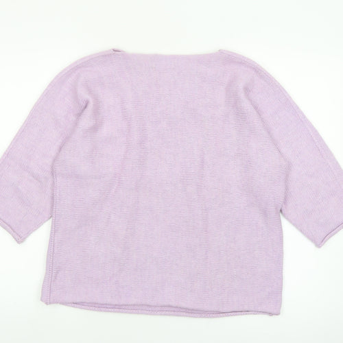 Collezione GA Women’s Purple Knit Boat Neck Pullover Jumper M/L