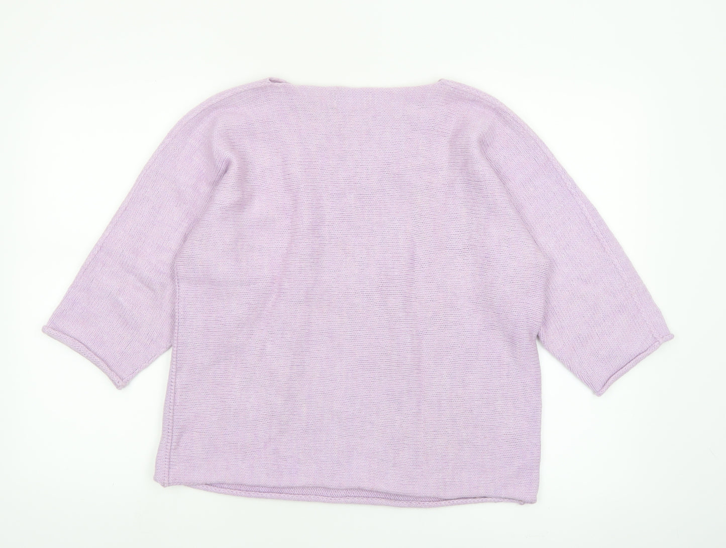 Collezione GA Women’s Purple Knit Boat Neck Pullover Jumper M/L