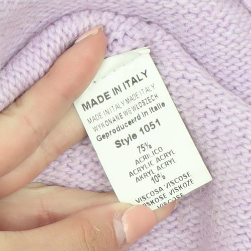 Collezione GA Women’s Purple Knit Boat Neck Pullover Jumper M/L
