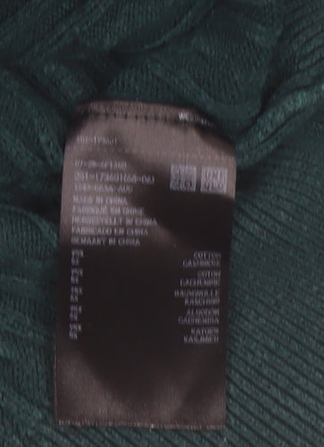 Uniqlo Womens Green Cable-Knit Crew Neck Jumper Size S