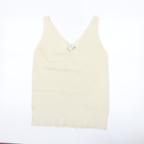 Marks and Spencer Women's Beige Knit V-Neck Camisole Tank Top M