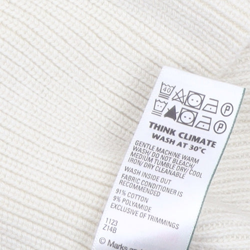 Marks and Spencer Women's Beige Knit V-Neck Camisole Tank Top M
