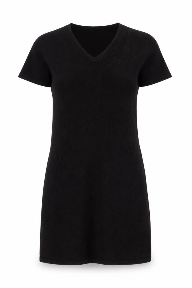 Laura Ashley Women’s Black Wool V-Neck Knee Length Bodycon Dress M