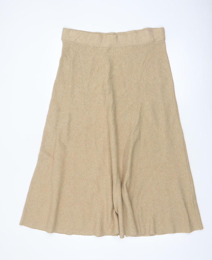 Marks and Spencer Women’s Beige A-Line Midi Knit Skirt Size 18