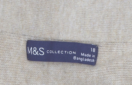 Marks and Spencer Women’s Beige A-Line Midi Knit Skirt Size 18