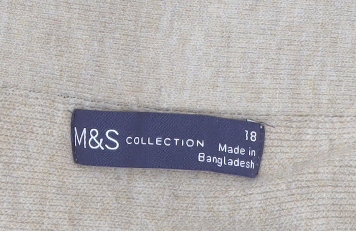 Marks and Spencer Women’s Beige A-Line Midi Knit Skirt Size 18