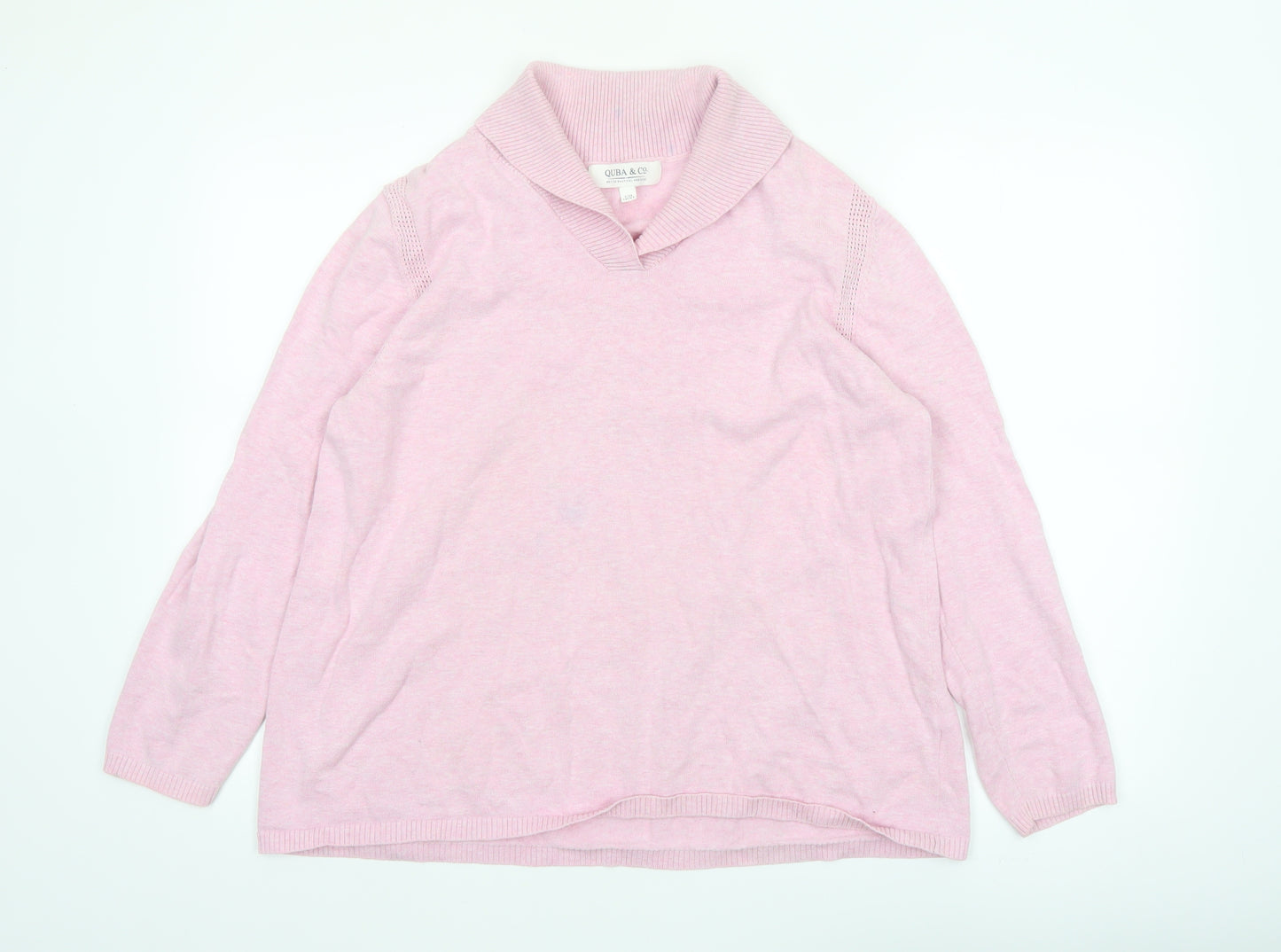 Quba & Co Women Pink Size 14 Roll Neck Jumper Long Sleeve Cotton Knit