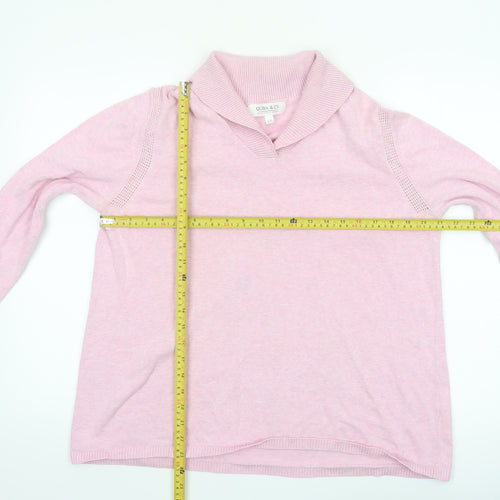 Quba & Co Women Pink Size 14 Roll Neck Jumper Long Sleeve Cotton Knit