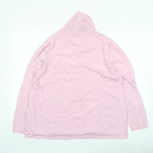 Quba & Co Women Pink Size 14 Roll Neck Jumper Long Sleeve Cotton Knit