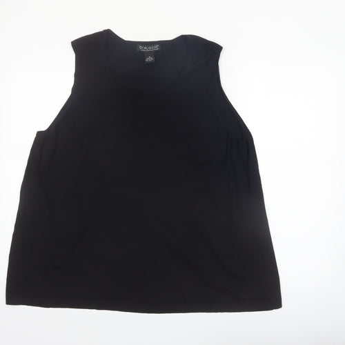 Dialogue Women's Black Plus Size 2X Sleeveless Stretch Tank Top