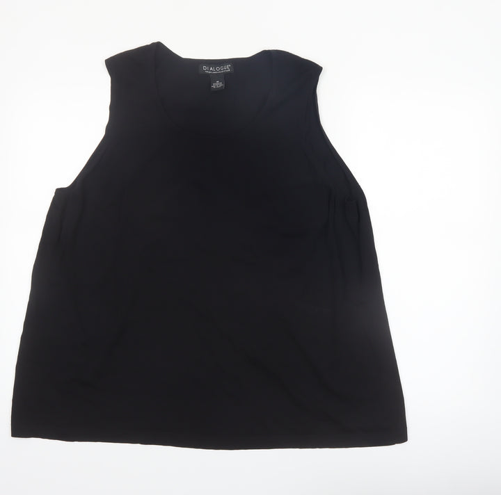 Dialogue Women's Black Plus Size 2X Sleeveless Stretch Tank Top
