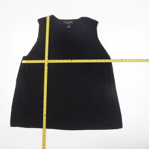 Dialogue Women's Black Plus Size 2X Sleeveless Stretch Tank Top