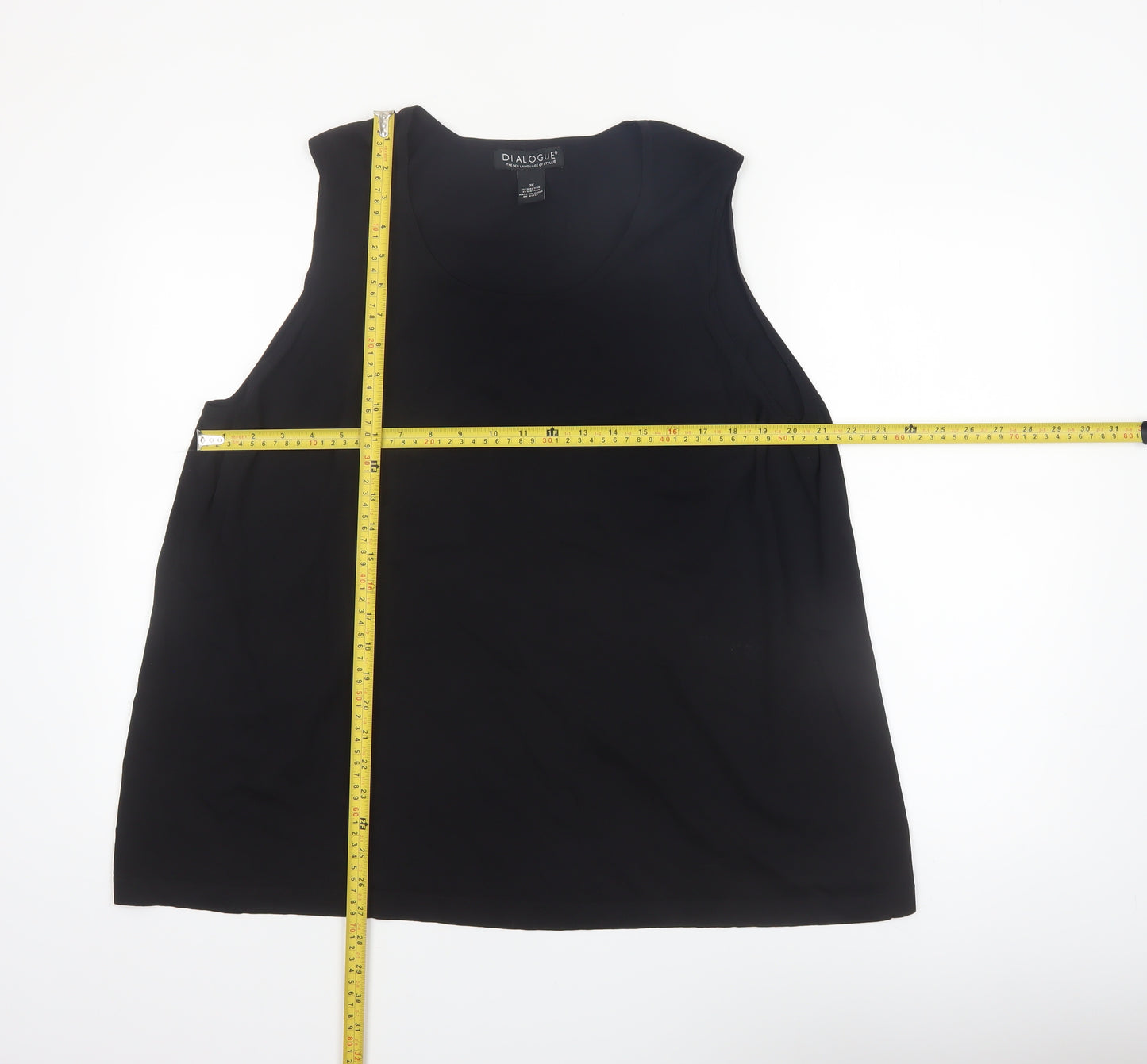 Dialogue Women's Black Plus Size 2X Sleeveless Stretch Tank Top