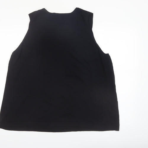 Dialogue Women's Black Plus Size 2X Sleeveless Stretch Tank Top
