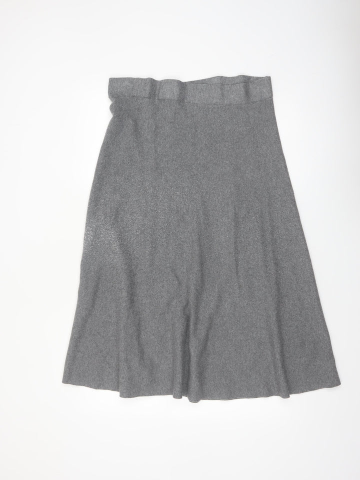 Marks and Spencer Women’s Grey A-Line Knit Midi Skirt Size 18