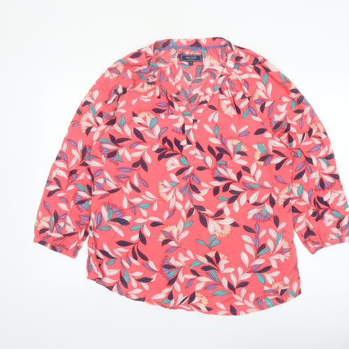Maine New England Women's Pink Floral Viscose Tunic Blouse Size 16