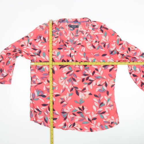 Maine New England Women's Pink Floral Viscose Tunic Blouse Size 16